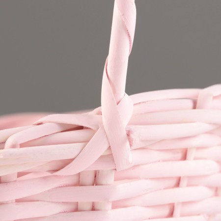 Wicker basket, 26x21x8x13x32 cm, pink, willow-3