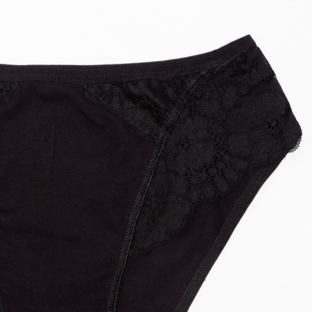 Panties women's slips with lace, black color, size 52-54 (xxl)-1