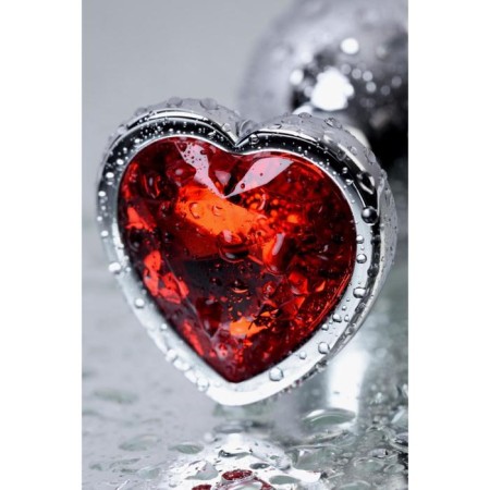 Anal plug with the Toyfa Metal rhinestone, silver, ruby, 7 cm, d = 2.7 cm-9