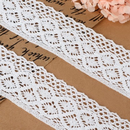 Knitted lace, 50 mm × 10 ± 1 m, white color-1