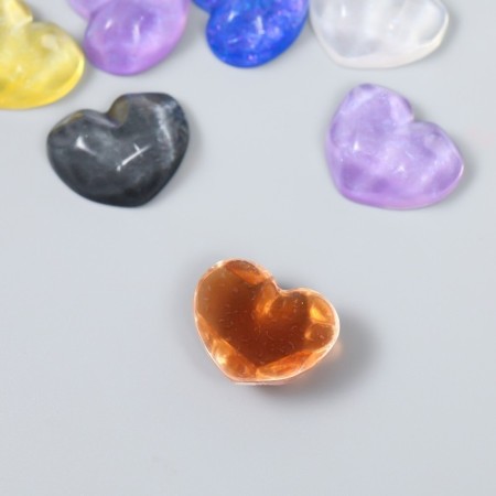 Decor for creativity plastic "Heart with faces" Brill set 10 pcs mix 2.1x1.7x0.7 cm-2