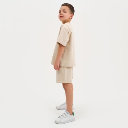 Kit for children (T-shirt, shorts) KAFTAN "BASIC Line" size 30 (98-104), beige color-5