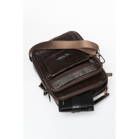 Bag Cross-Body Men, genuine leather de-gosa brown, 17x9x23 cm-4