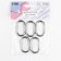 Oval -karabin, 42.5 × 24 mm / 34 × 16 mm, thickness - 4 mm, 5 pcs, silver color