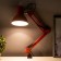 Desktop lamp E27, h = 55 cm, hinged, on the clamp (220V) red Risalux