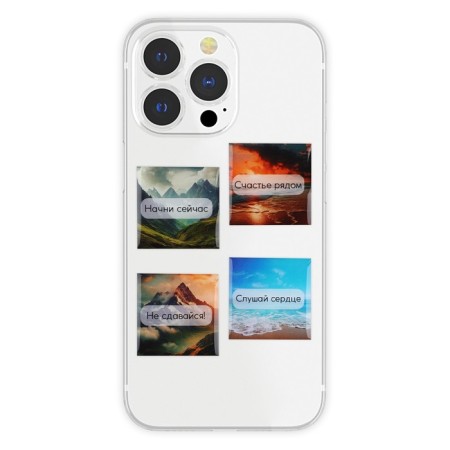 Volumetric 3D stickers on the phone “Create, dream, love”, 4 pcs, 3 x 3 cm-2