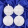 Set of balls plastic D-8 cm, 4 pcs "Snowflakes and stripes" white