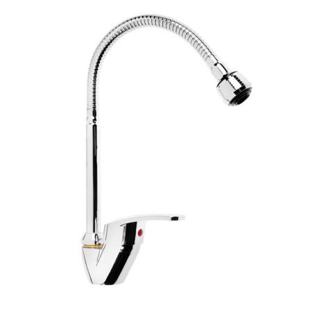 ROEGEN RC001D kitchen mixer, single -leaf, flexible spout, zinc, chrome