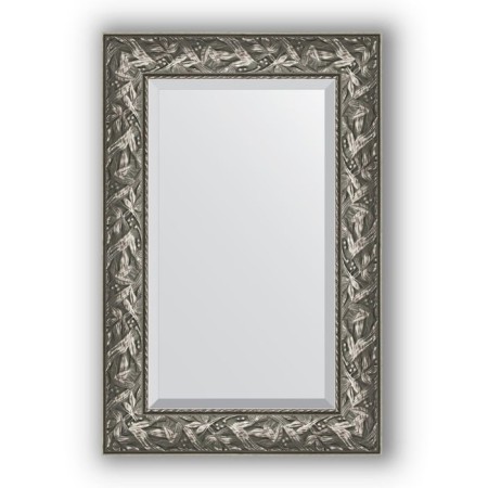 Mirror with fatset in the baguette frame - Byzantium silver 99 mm, 59 x 89 cm, evoForm