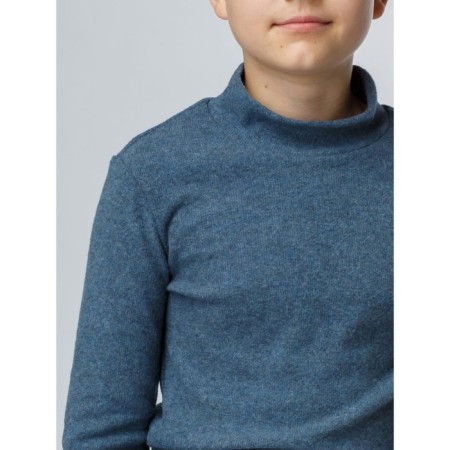 Baby turtleneck, height 152 cm, color of indigo melange-1