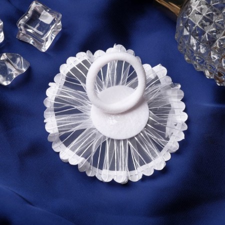 Hair elastic band Bant "Schoolgirl" Rosa Rosa, D-6 cm, white-1