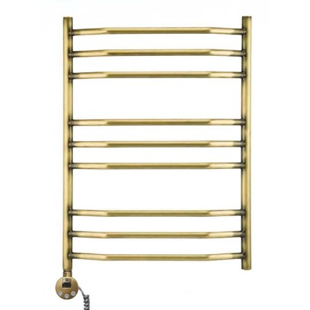 Domoterm electric heated towel rail "Laura", 500 x 700 mm, 9 crossbars, left, bronze