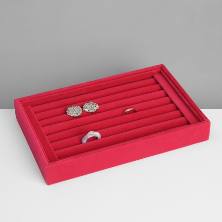 Stand for rings 7 stripes, phlock, 22.5 × 15 × 3 cm, bright pink color-2