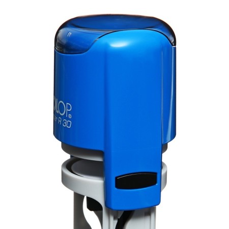 Equipment for round printing automatic Colop Printer R30, diameter 30 mm, with a lid, blue body-4