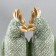 Polystone souvenir "Two green parrots on a bit" 26x10x12 cm