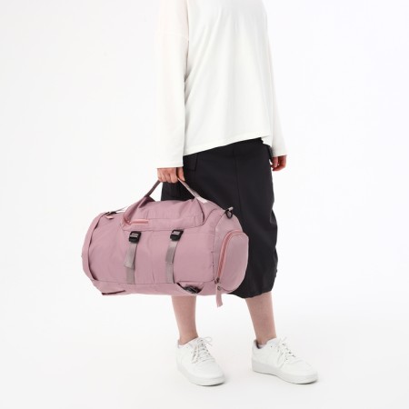 A backpack-samka with a zipper, 4 outer pockets, shoe detachment, pink color-8