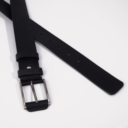 Male belt, width 4 cm, screw, buckle metal, black color-1