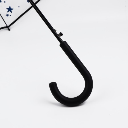 Umbrella - a semiautomatic “pattern” cane, 8 spokes, r = 54 cm, the color is transparent/blue-7