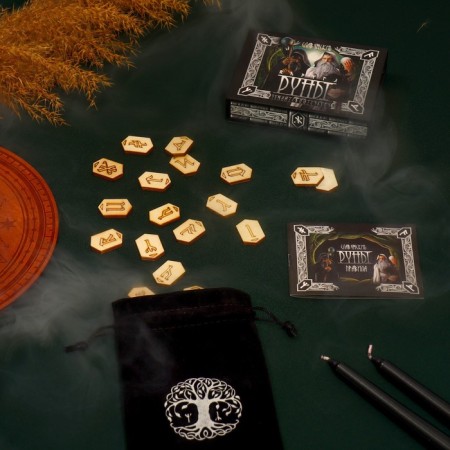 Gadal runes "Slavic", 18 runes, velvet bag (12x18 cm), 16+-2
