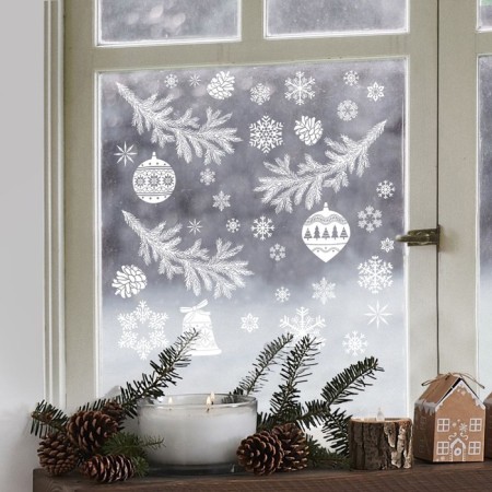 Stick for windows "New Year's ornaments", reusable, 50 x 70 cm, new year-2
