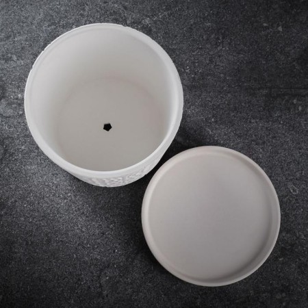 Flower Pot "Illusion" White Cylinder No. 2, 2l-2