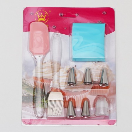 Confectionery set "Ice", 9 objects: blade, brush, adapter, bag 30 × 15 cm, nozzles 5 pcs-5