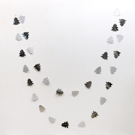 Garland "Christmas trees", length 4 m, silver color-2