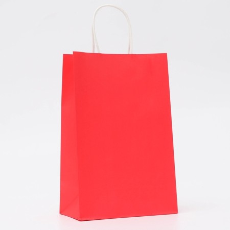 Craft package red, round handle, 22 x 13 x 32 cm, 120 g