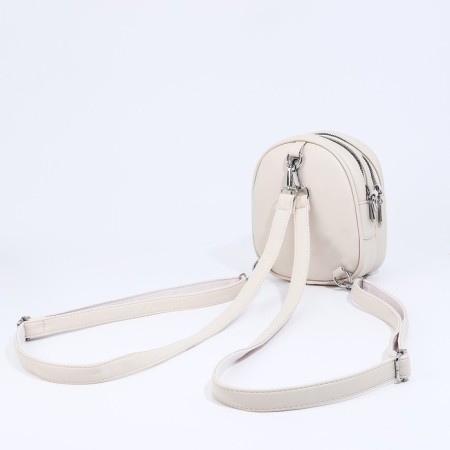 Bag-rug-rug on zipper, 3 outer pockets, long belt, milk color-6