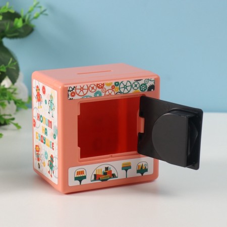 Piggy bank Plastic "safe. Robots" 8.5x6x8.5cm-5