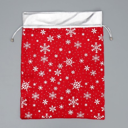 Bag gift plush “Snow and sun”, snowflakes, embossing, 30 x 40 cm +/- 1.5 cm, New Year-5
