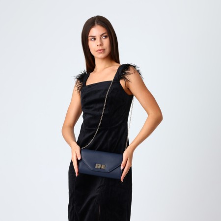 Female bag on a valve, blue color-5