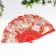 Fan plastic, textiles "Flower paradise" wide blades, sparkles mix 23 cm