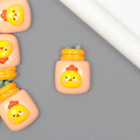 Decor for creativity plastic "Bank with chicken" 2.2x2x1.2 cm