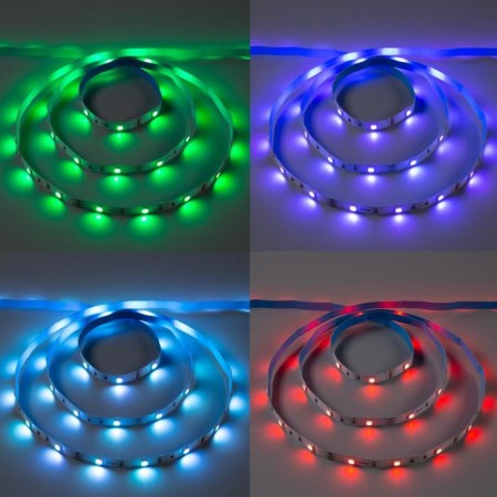 Unieel Continodic tape with a remote control, 3 m, IP20, SMD5050, 30 LED/m, 5 V, RGB-2