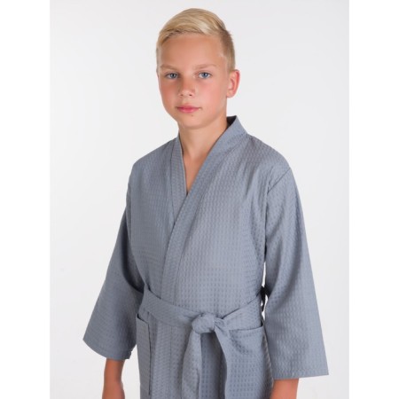 Waffle children's robe "kimono", size 38, color gray color-2