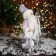 Santa Claus "with a Christmas tree and with a staff with a bow" 33 cm, silver