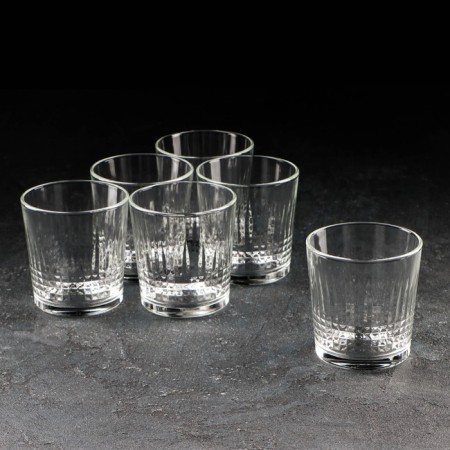 Set of low glass glasses “Reflection”, 250 ml, 6 pcs