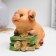 Piggy bank "Pig on money" mix 11cm