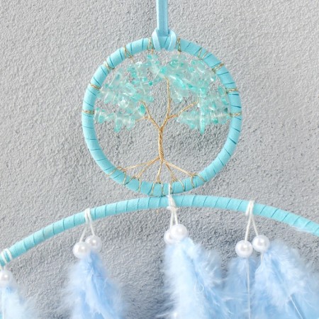 Dreams D = 7 cm "Eye with a blue tree" 44x19.3x0.7 cm-1