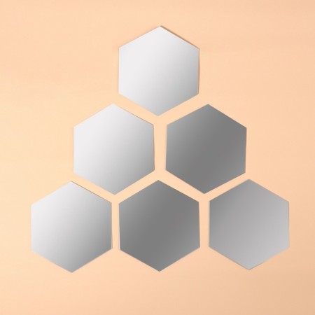 Interior mirrors for decoration, without frame, set - 6 pcs, 10 × 8.6 cm-1