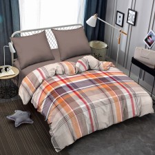 Постельное бельё евро Amore Mio, размер 215х240 см, 200х220 см, 70х70 см - 2 шт, цвет кофейный