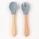 A set of children's cutlery, fork and spoon M&B (silicone, bamboo), gray