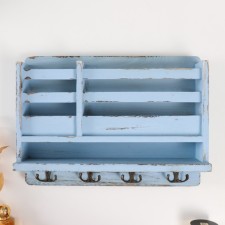 Decorative wood hooks with pocket and shelf 
