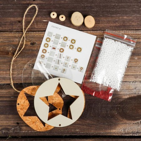Set for creativity - create a Christmas tree decoration "Star with snow"-3