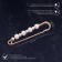 Pearlplane pins, 7.3 cm, white color in gold