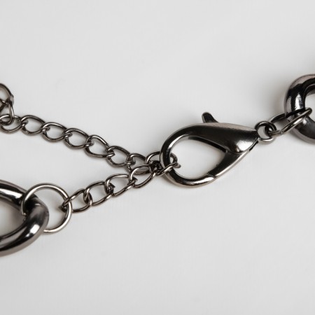 The necklace "volumetric chain" is small, the color is gray, 50 cm-1