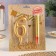 Set a candle for a cake digit 6 giant, gold, with a fountain, 9.5 cm