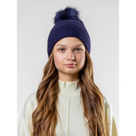 Women's cap, size 52-56, dark blue color-4