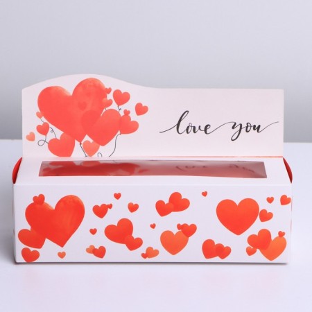 Box for Makarun confectionery, packaging, "Love You", 18 x 5.5 x 5.5 cm-1